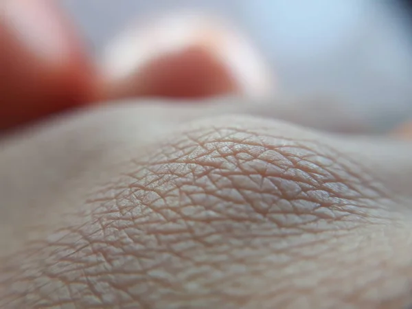 Textuur Van Huid Donkere Huid Van Vrouw Hand Macro Menselijke — Stockfoto