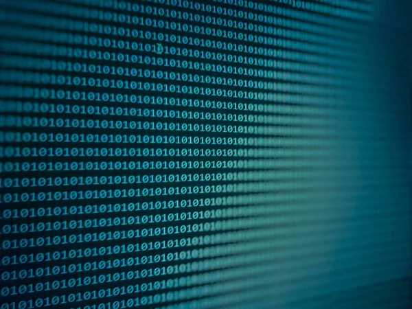 Absztrakt Kék Technológiai Háttér Bináris Számítógépes Kód Programozás Kódolás Hacker — Stock Fotó