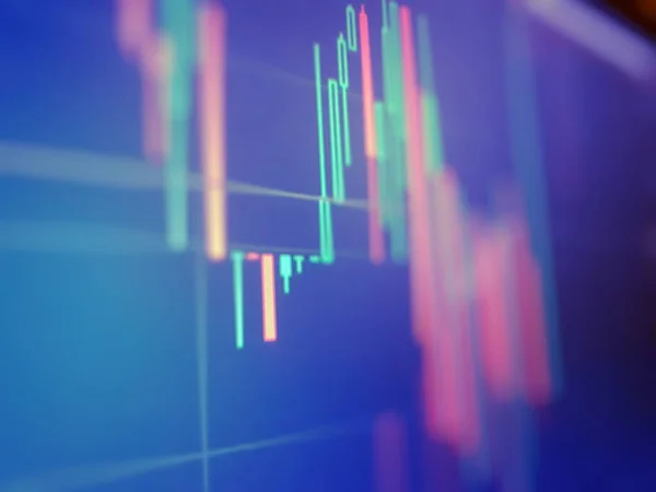 Aktieschema Bakgrund Till Affärsgrafen Utbyteshandel Finansiell Statistik Analys Mörk Bakgrund — Stockfoto