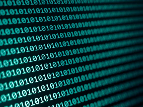 Dark Green Background Binary Code Numbers Data Breach Malware Cyber — Stock Photo, Image