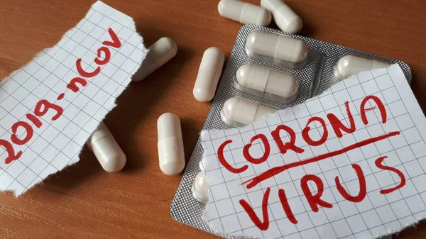 China Coronavirus Konzeptbrief Mit Tabletten Und Medikamenten Mers Cov Middle — Stockfoto