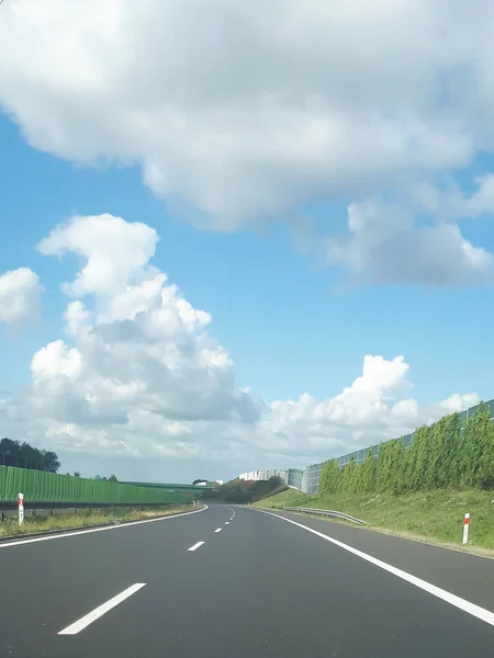 Estrada Vazia Como Conceito Viagens Transporte Estradas Asfalto Polónia Viajar — Fotografia de Stock