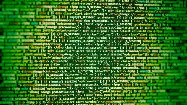 Green Color Background Software Developer Programming Code Abstract Computer Script — Stock Photo, Image