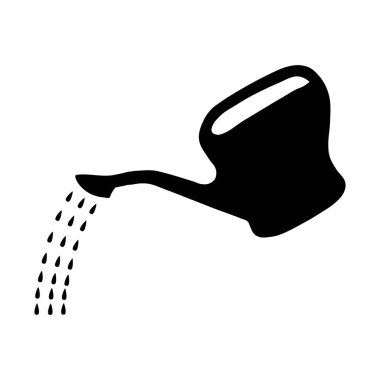 Sulama konsepti sembolü. Su dolu bir teneke kutu. Bahçe ve botanik vektör simgesi.