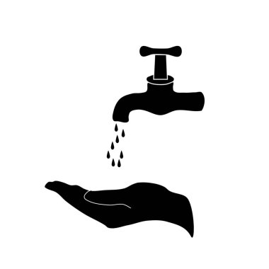 El simgesini yıka, koronavirüs ya da covid-19 önleme vektör çizimi hakkında uyarı işareti