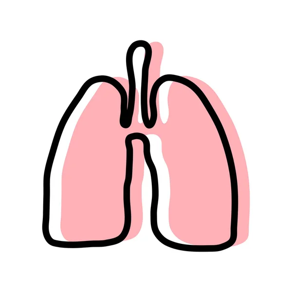 Akciğer Ikonu Düz Stil Nsan Tasarım Elementinin Organları Logo Anatomi — Stok Vektör