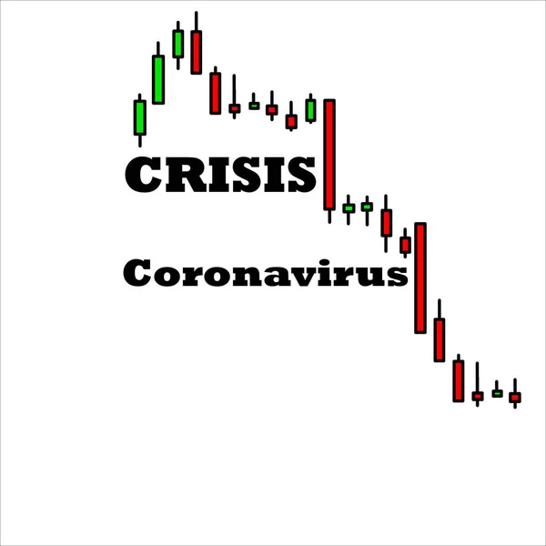 Світова Глобальна Криза Після Пандемії Коронавірусу Графік Фондового Ринку Або — стоковий вектор