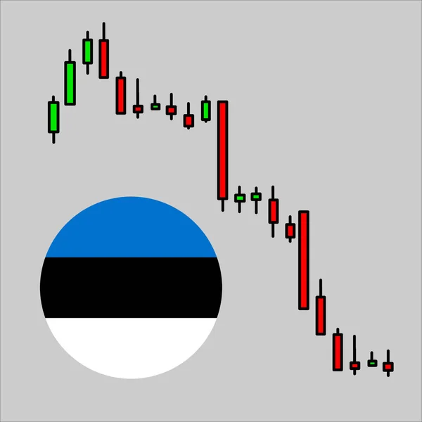 Estonia Crisis Bandera Estonia Gráfico Bursátil Gráfico Trading Forex Para — Archivo Imágenes Vectoriales
