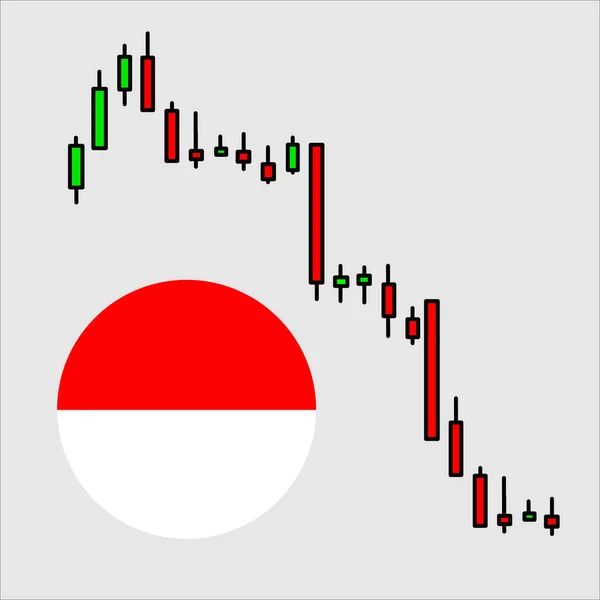 Crisis Indonesia Bandera Indonesia Gráfico Bursátil Gráfico Trading Forex Para — Archivo Imágenes Vectoriales