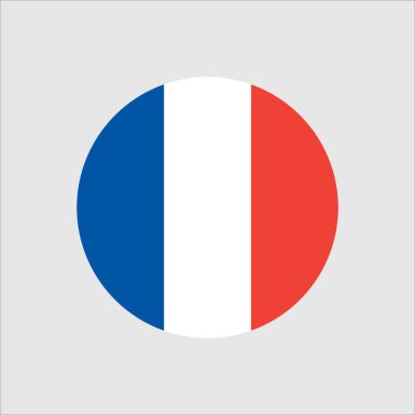 France Circle bayrağı. Ulusal sembol simgesi. Vektör çizimi. 