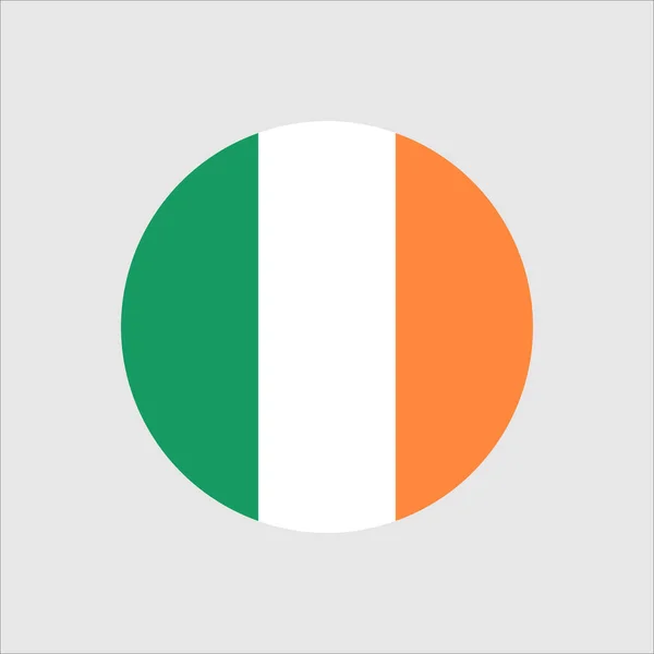 Irlanda Círculo Botão Bandeira Ícone Símbolo Nacional Ilustrarion Vetorial — Vetor de Stock