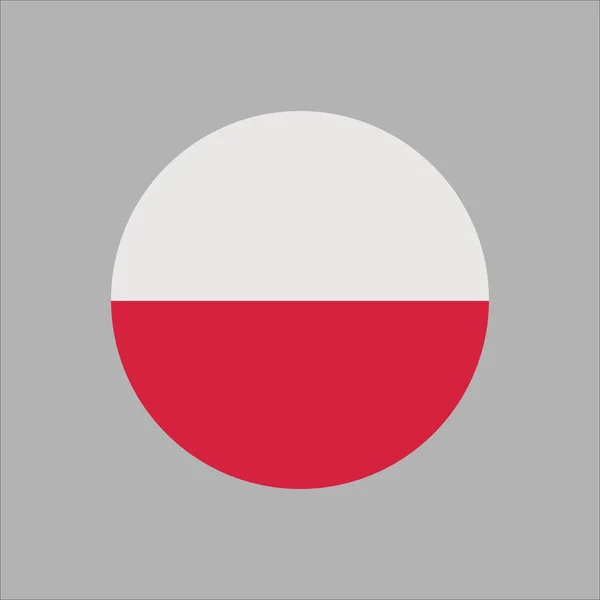 波兰圆环纽扣旗 国家象征图标 矢量插画 — 图库矢量图片