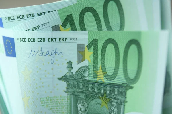 Billet 100 Euros Monnaie Euro Concept Contexte Bancaire — Photo