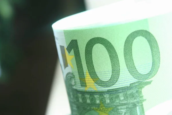 100 Euro Bankovky Makro Podrobnosti — Stock fotografie