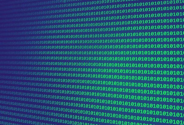 Kék Zöld Bináris Kód Háttér Digitális Bináris Kód Monitoron Vagy — Stock Fotó