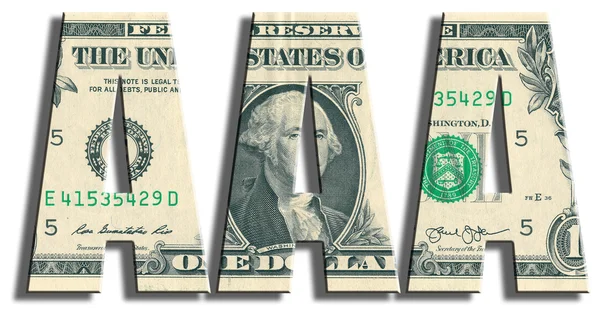AAA ou Triplo A rating de crédito. Textura do dólar americano . — Fotografia de Stock