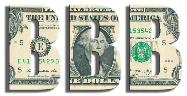 BBB eller trippel B kreditvärdighet. US-Dollar textur. — Stockfoto