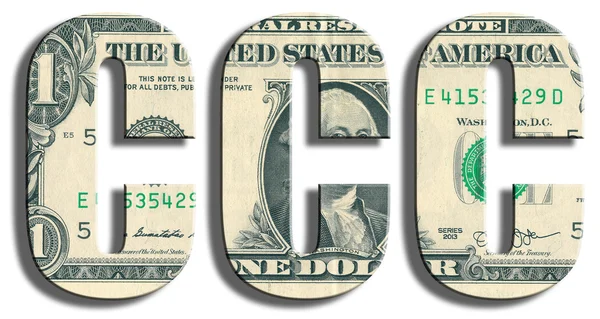 CCC eller Triple C kreditvärdighet. US-Dollar textur. — Stockfoto