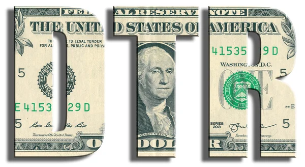 DTR - Двойное налогообложение. Текстура доллара США . — стоковое фото