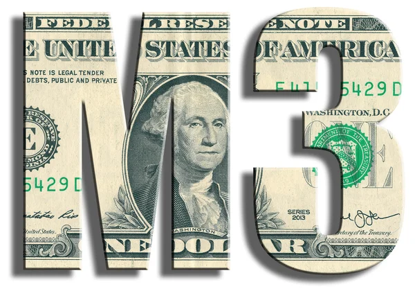 M3 - agregado monetário no banco central. Textura do dólar americano . — Fotografia de Stock