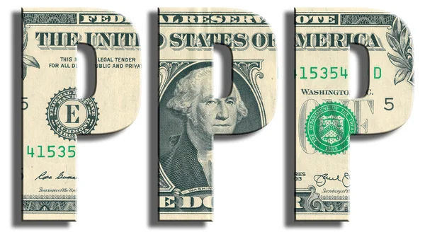 PPP - паритет покупательной способности. Текстура доллара США . — стоковое фото