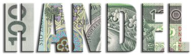 Handel - ticaret. En düşük PLN veya Polonya Zlotisi doku.