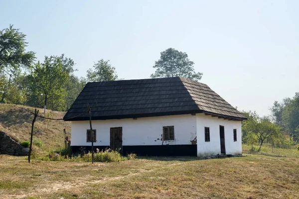 Старые Сельские Дома Соломенной Крышей — стоковое фото