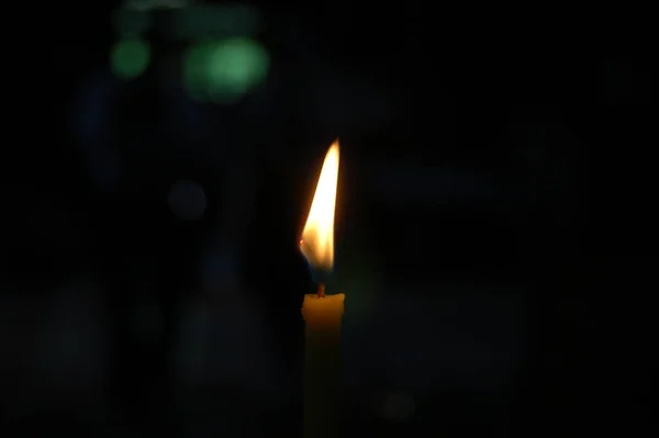 Wax Candles Burning Church — Stock Photo, Image