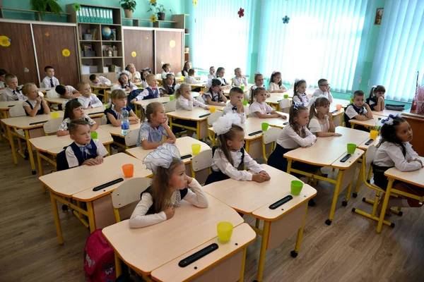 Chernivtsi Bukovina Ukraine 2019 First Lesson First Grade Ukrainian School — Stock Photo, Image