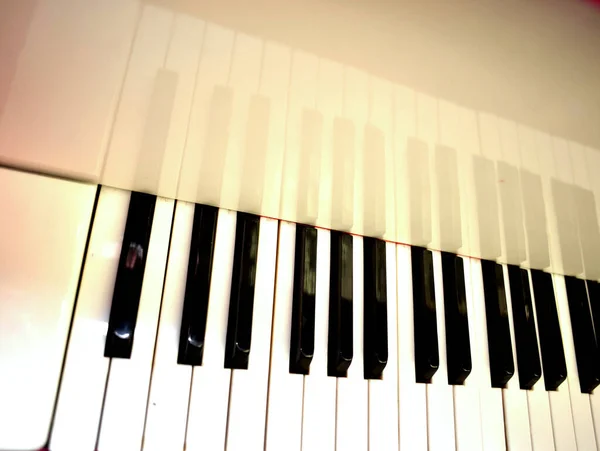 Fundo Piano Chaves Perto — Fotografia de Stock