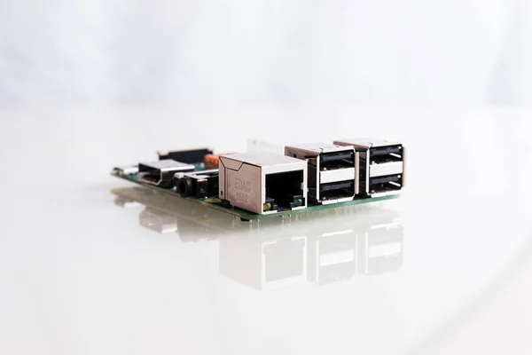 Raspberry Single Board Creadit Kaart Grootte Computer — Stockfoto