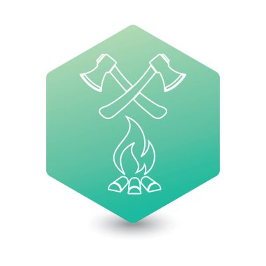 Balta ve kamp ateşi simgesi