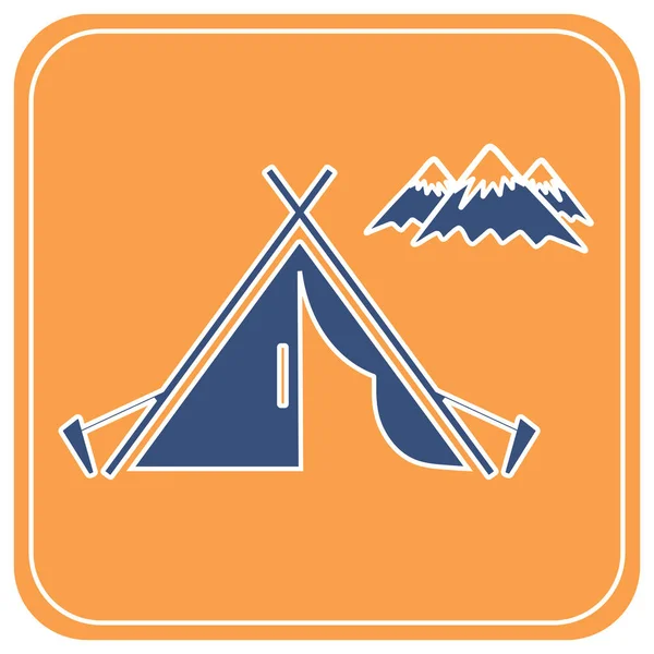 Икона туристической палатки — стоковый вектор