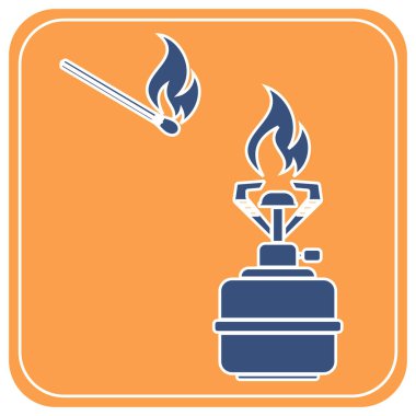 Kamp ocağı simge vektör