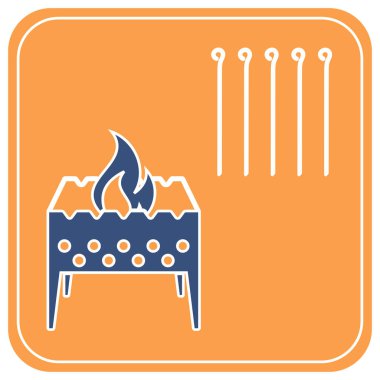 Kamp mangal şiş simgesini