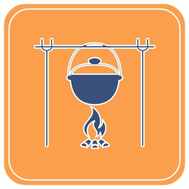 Yangın ve pot simgesi