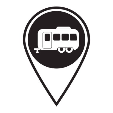 Kamp karavan simgesi. Vektör çizim 