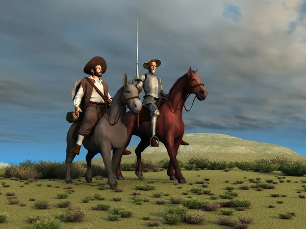 Don quijote und sancho panza — Stockfoto