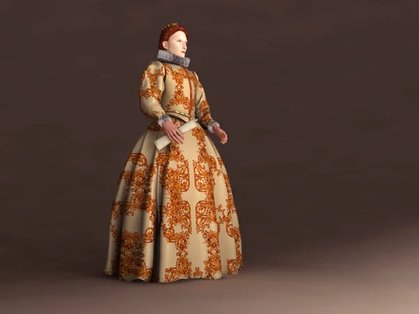 3D ілюстрація Єлизавети I Тюдор — стокове фото