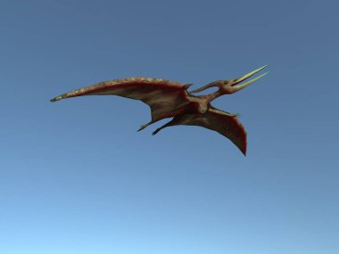 uçan bir pteranodon 3D çizimi
