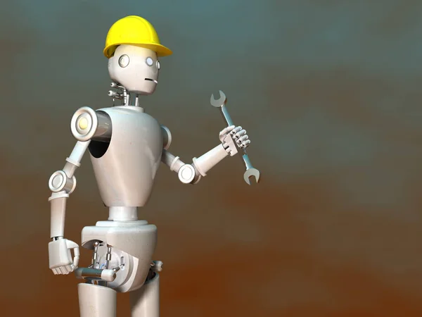 Απεικόνιση Του Ένας Εργαζόμενος Ρομπότ — Φωτογραφία Αρχείου