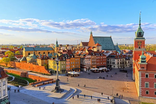 Widok z góry na starym mieście w Warszawie. — Zdjęcie stockowe