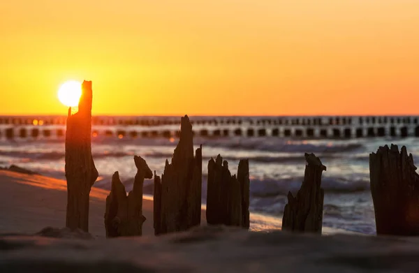 Coucher de soleil sur la mer Baltique — Photo