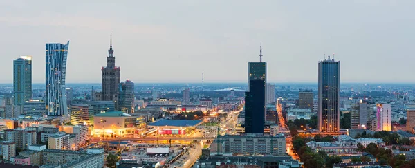 Панорама Варшави на світанку — стокове фото