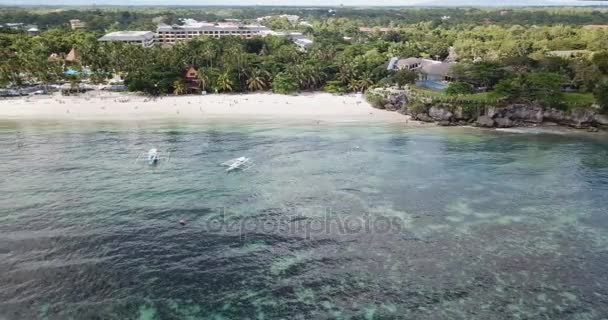 Vista Aerea Spiaggia Alona Vicino Bohol Sea Filippine — Video Stock