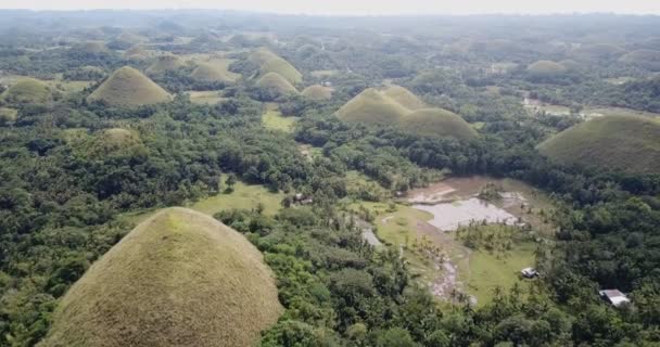 Chocolade Heuvels Het Eiland Van Bohol Filippijnen — Stockvideo