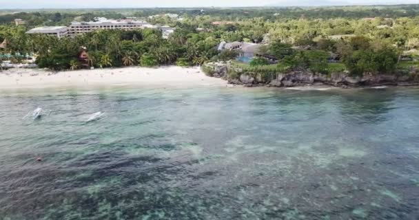 Vista Aérea Playa Alona Cerca Del Mar Bohol Filipinas — Vídeos de Stock