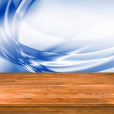 Ahşap tahta üzerinde mavi arka plan yakın çekim görüntüsü