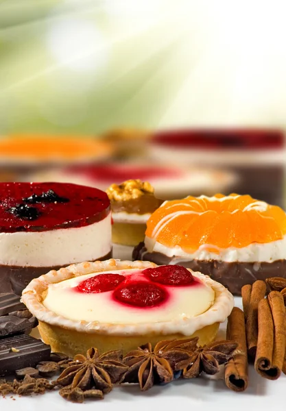 Verschillende gebakjes closeup — Stockfoto