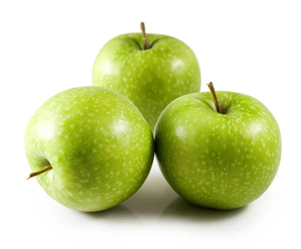 Bilden av gröna äpplen närbild — Stockfoto